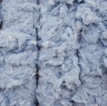 Denim fiber cotton shoddy recycling of denim fabric waste blue jean for insulation, filling material _ Ms. Azura