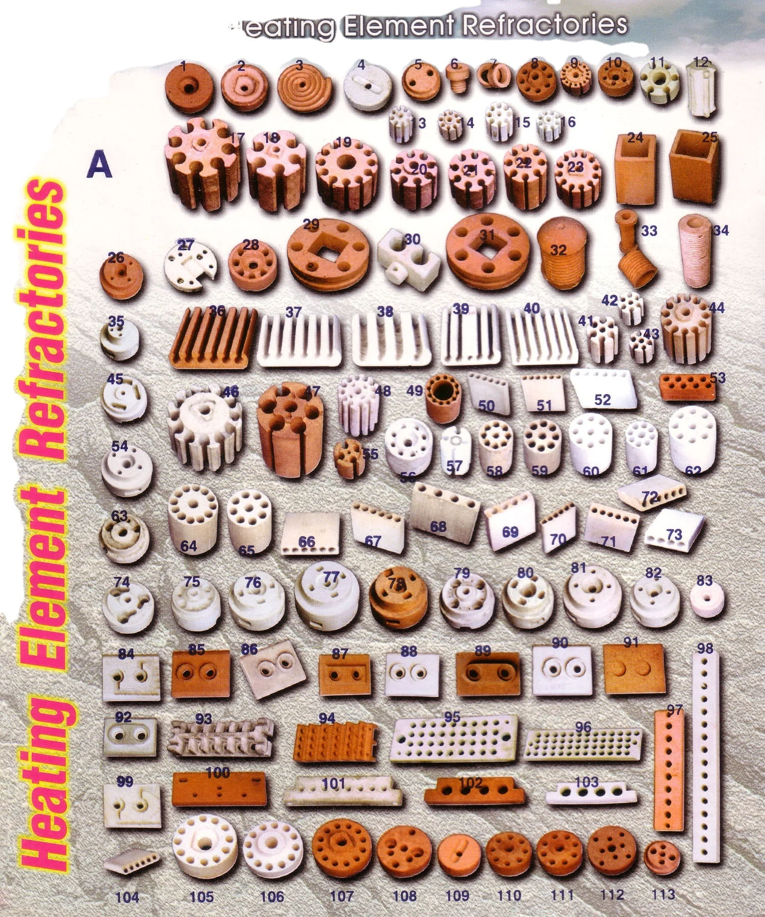 Porcelain ceramic Refractory electric and heating Insulators customized made in different sizes