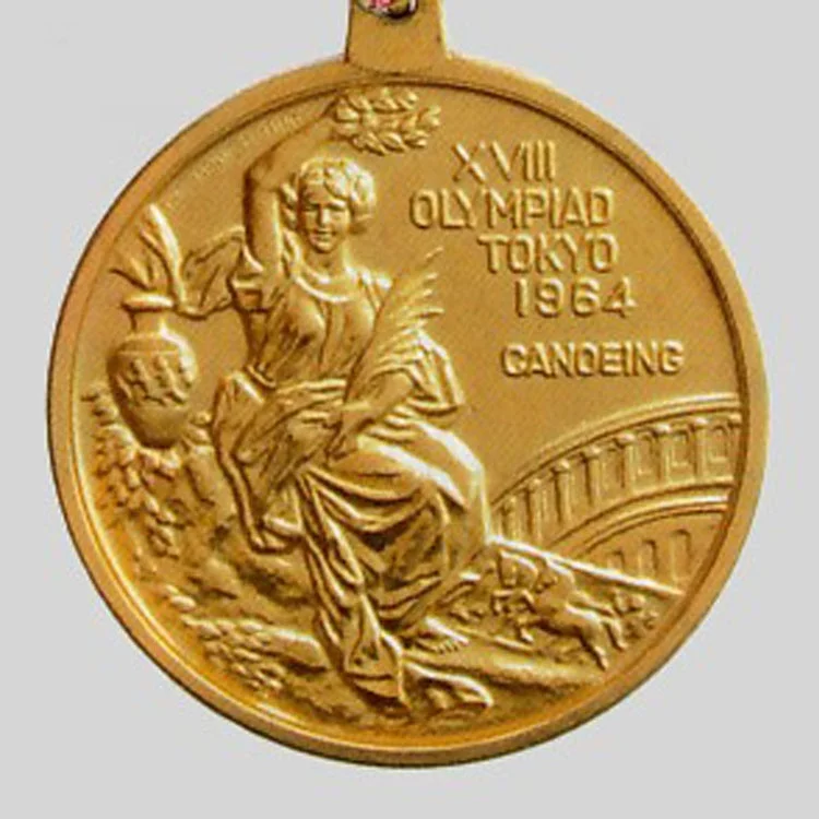 round shape custom painted football sports award gold medal