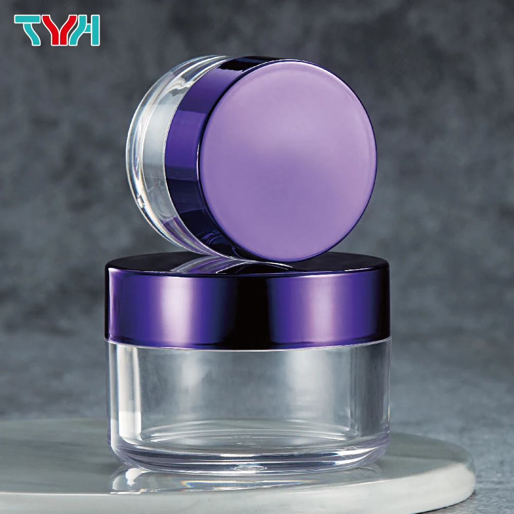Heavy Wall PET Pure Plastic Clear Transparent Single Wall 15ml - 250ml Round Cream Jar with PET Cap ABS Lid BPA Free (TA series)