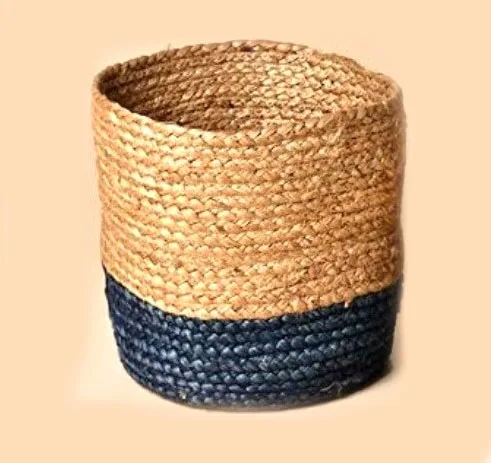 Circular Seagrass Storage Basket with Lid for Organizing Bedroom Braided Jute Laundry Basket
