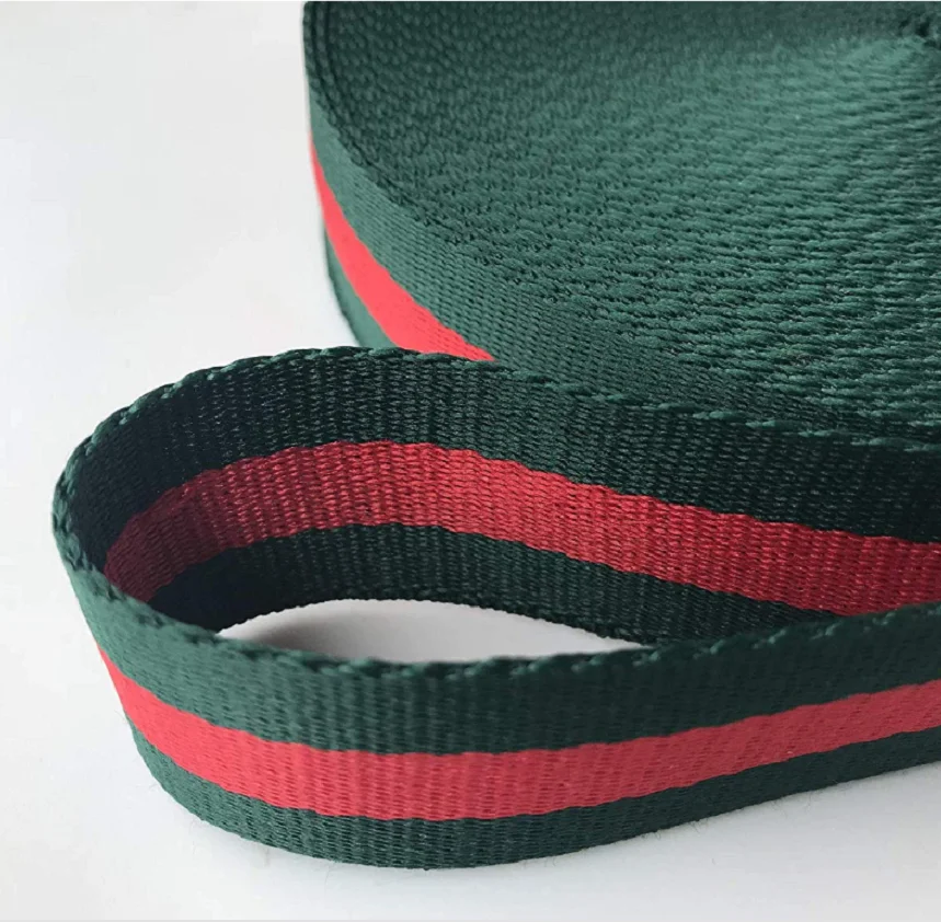 Custom 25mm Striped Cotton Webbing Twill Webbing Tape