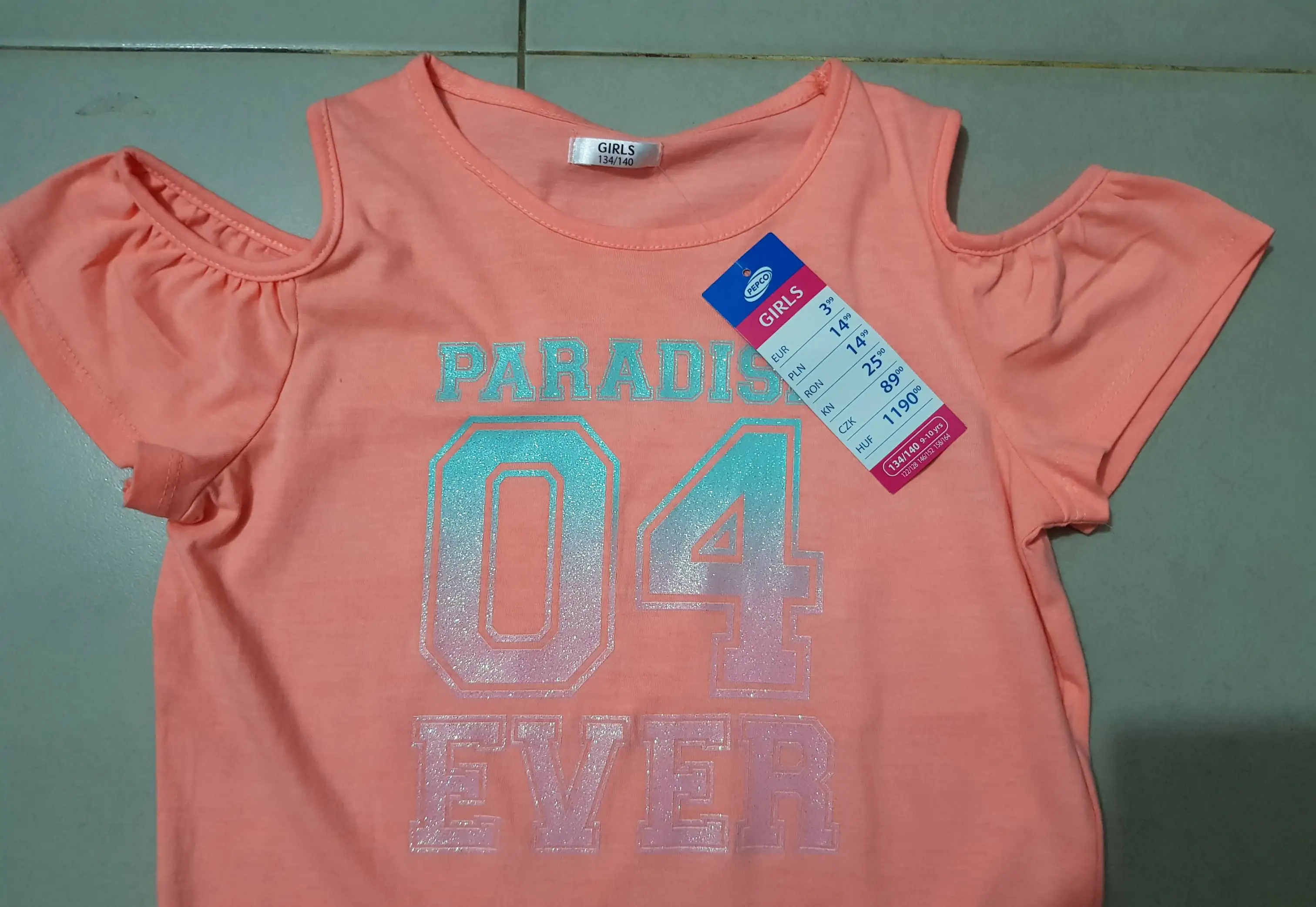 Bangladesh Stock Lot Genuine Branded Labels Girls Kids Short Sleeve Crew Neck Casual Cotton Tops T Shirts Prints Latest Design