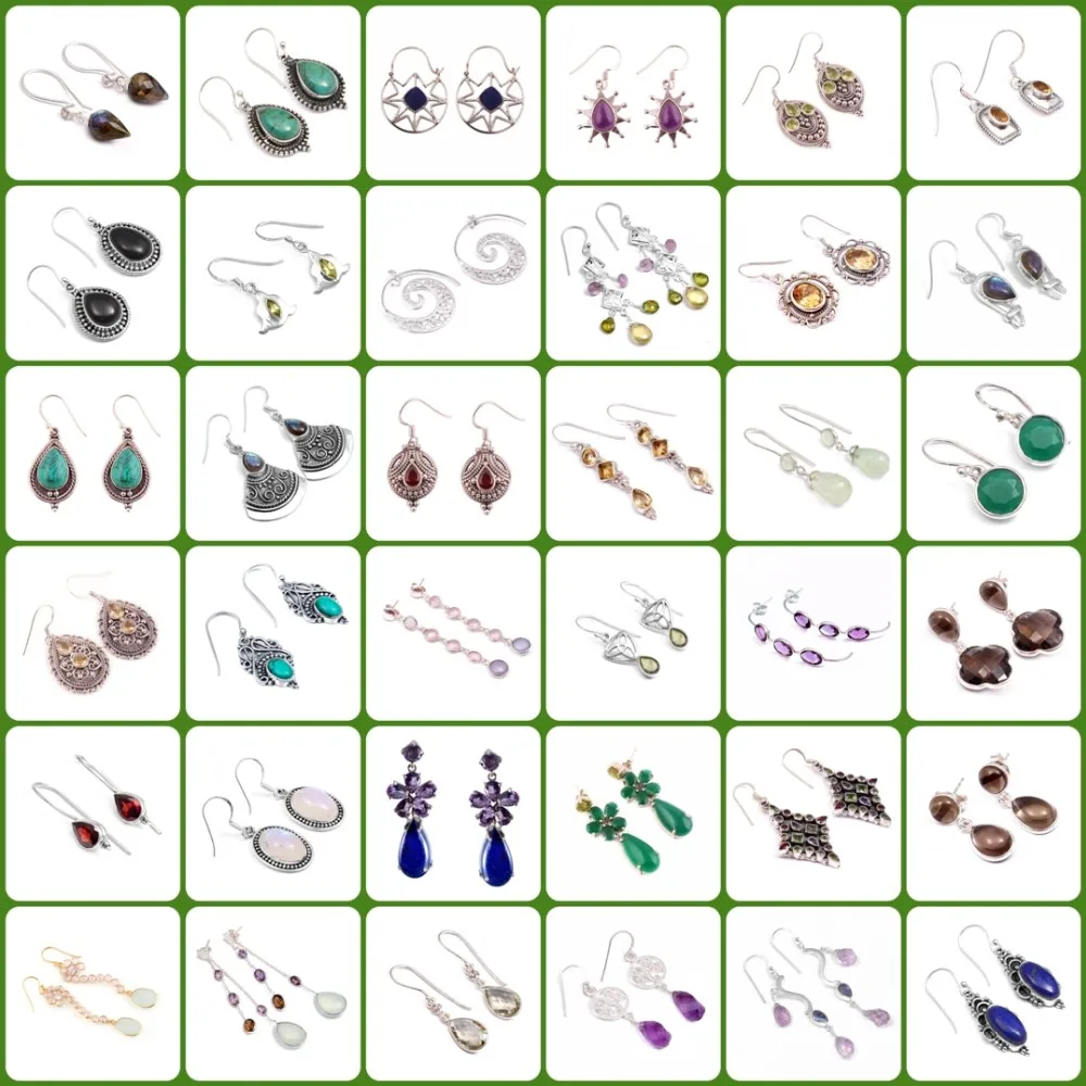Latest design Multi Gemstone Lever back Simple women Earnings jewelry Gold Plated Gemstone Beautiful Earrings