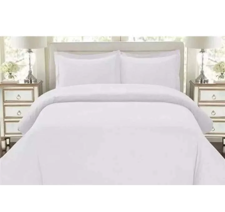 Комфортная простыня однотонная Простыня из хлопка и полиэстера с принтом для двуспальной кровати