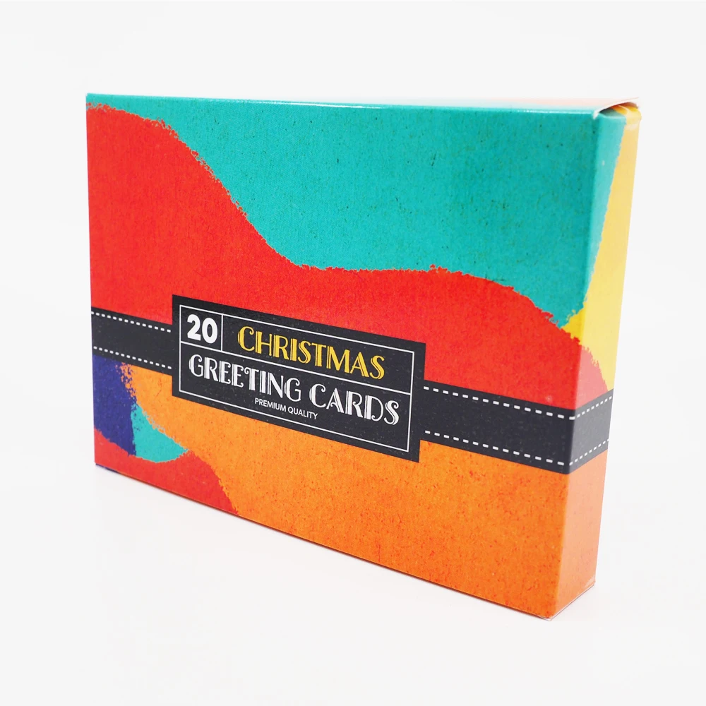 Разноцветные поздравительные открытки на Рождество с 1 стороной, включая белый Простой Конверт