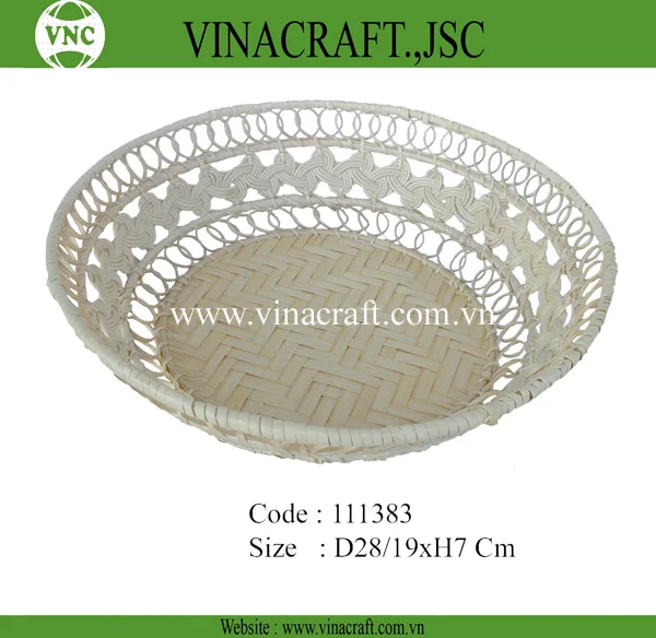 Hand-woven bamboo baskets for fruits and kitchen utensils