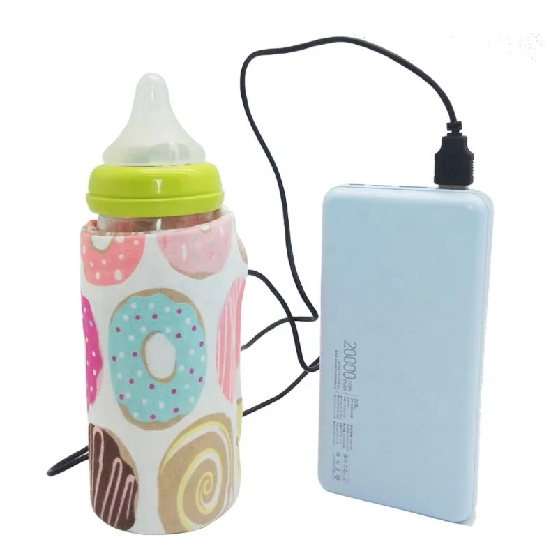Custom New Design Water Bottle Heater Portable Large Capacity 4 Colors Usb Travel Car Baby Milk Feeding Bottle Warmer Cover