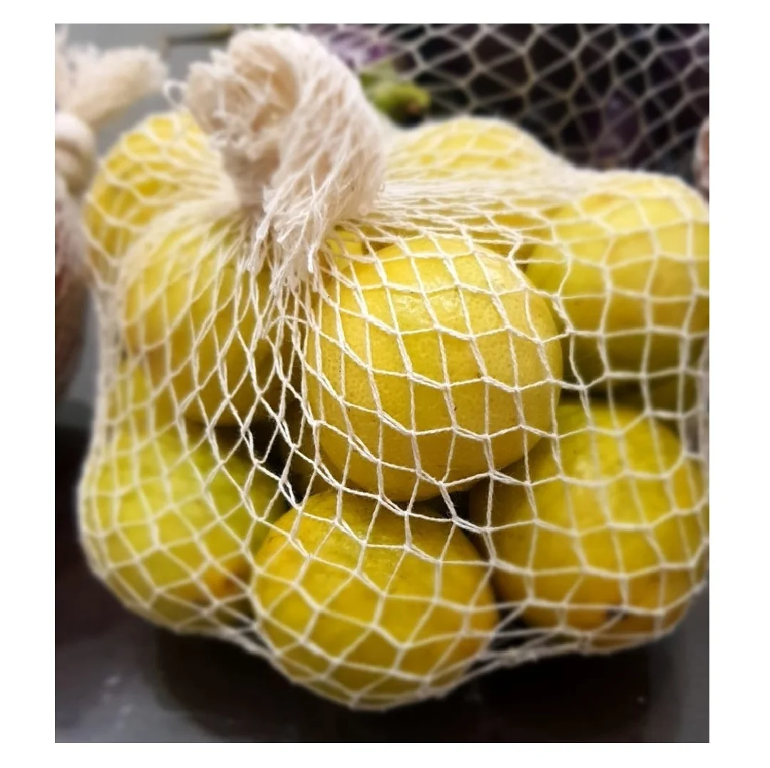 Customized Package Environment Friendly cotton Tubular Mesh net bag Available for Packaging of Fruits and Consumer Goods