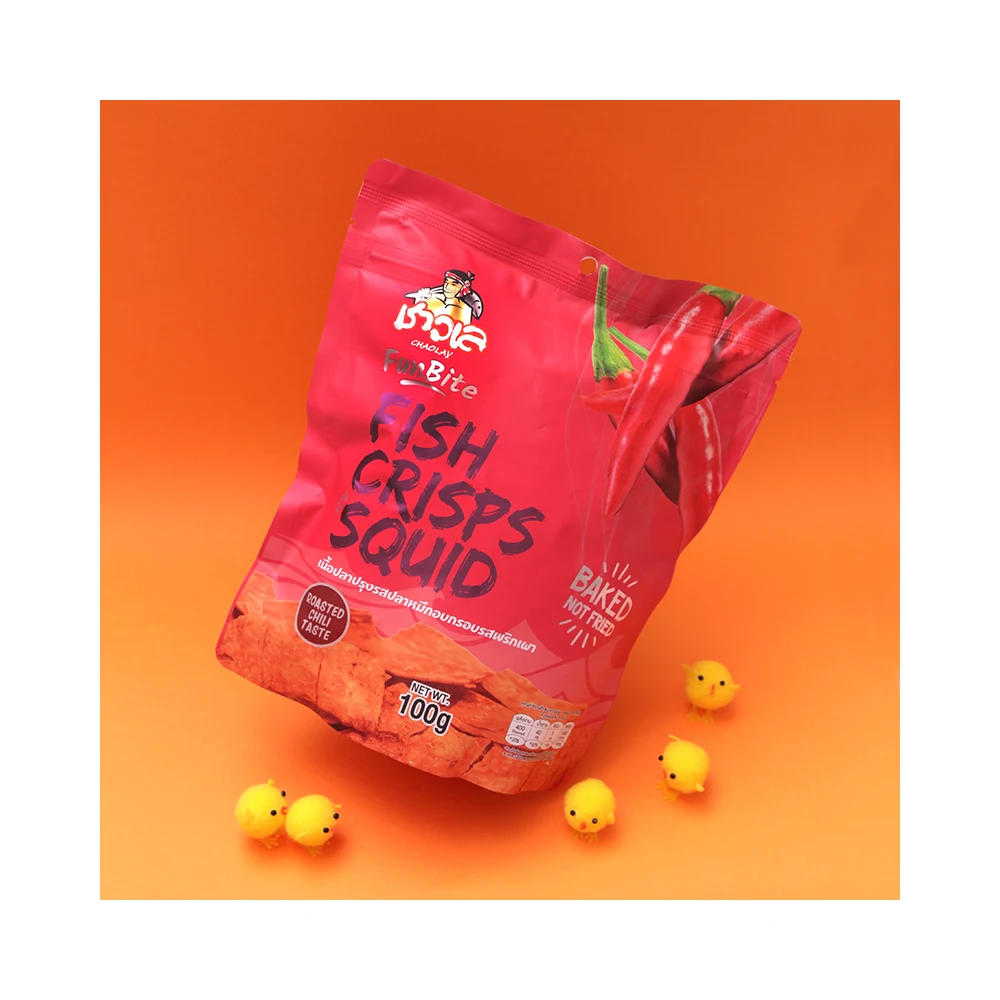 HACCP Certified Fish Crisps Squid Roasted Chili Flavor - High Quality Asian Spicy Dried Seafood Snack