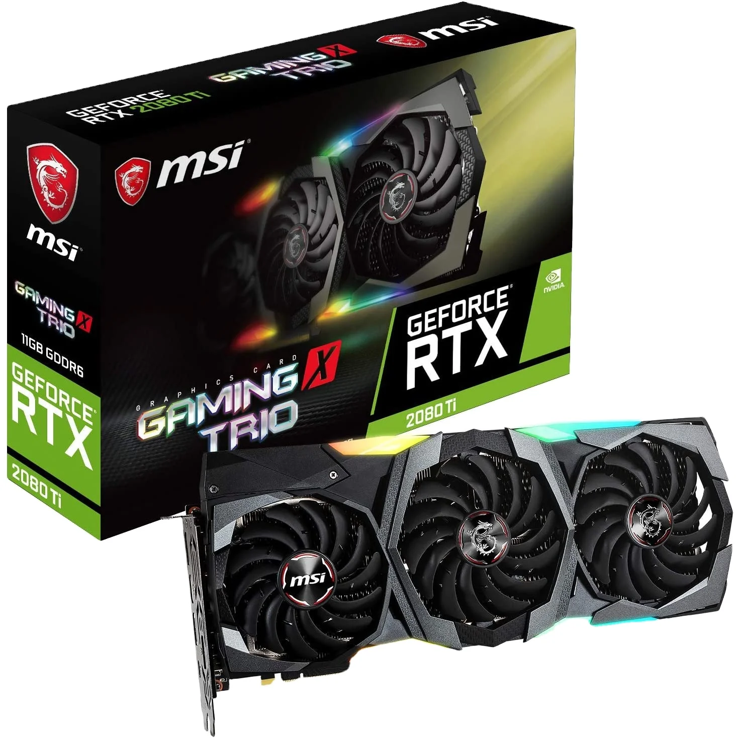 100% NEW MSI GeForce GDDR6 RTX 2080 Ti Gaming X Trio RTX 2080ti 11GB Graphics Card