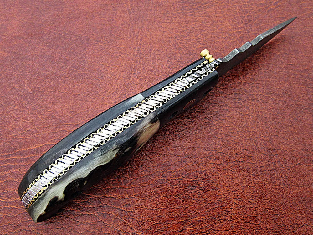 Высококачественный тактический складной нож для выживания на открытом воздухе с ручкой из бычьего рога охоты и кемпинга оптовая продажа стального лезвия