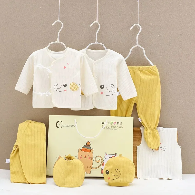 Newborn 7PCS/set Soft 100% Cotton Newborn Baby Clothes Gift Set  Baby Clothing Sets Four Seasons New Born Baby Clothes