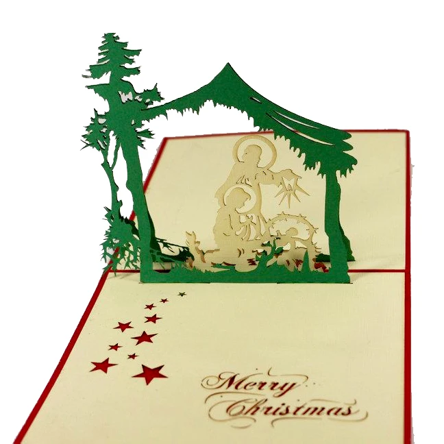 Красивые 3D выдвижные карты ручной работы Рождественская выдвижная карта