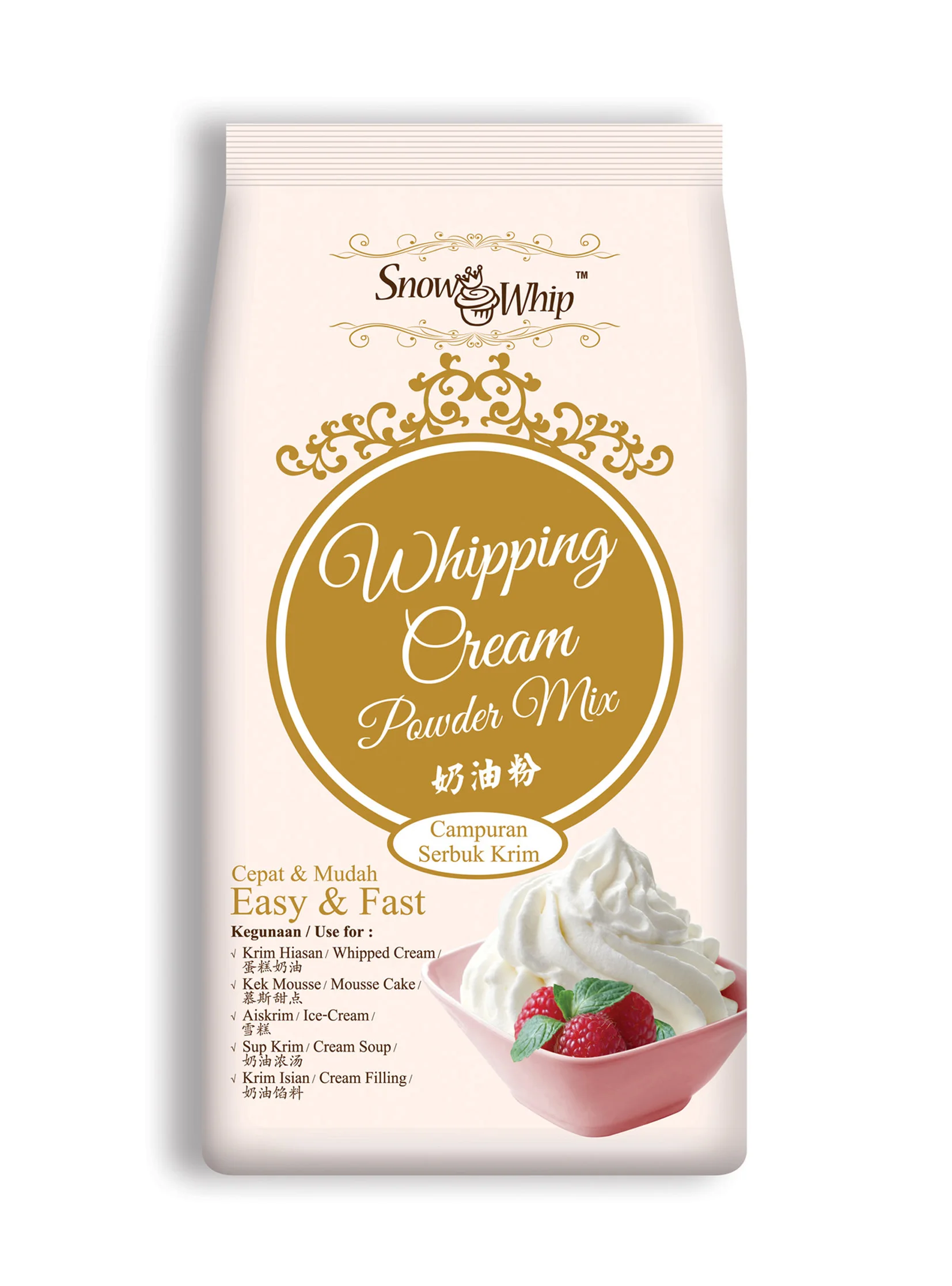 500g Per Box Halal Vanilla Milk Snow Whip Whipping Cream Powder