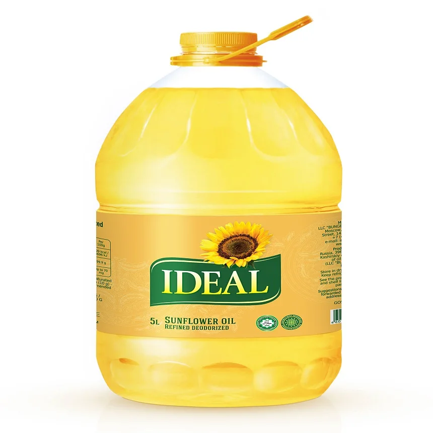 Organic Refined Sunflower Cooking Oil in Plastic Bottle or Bulk Packaging