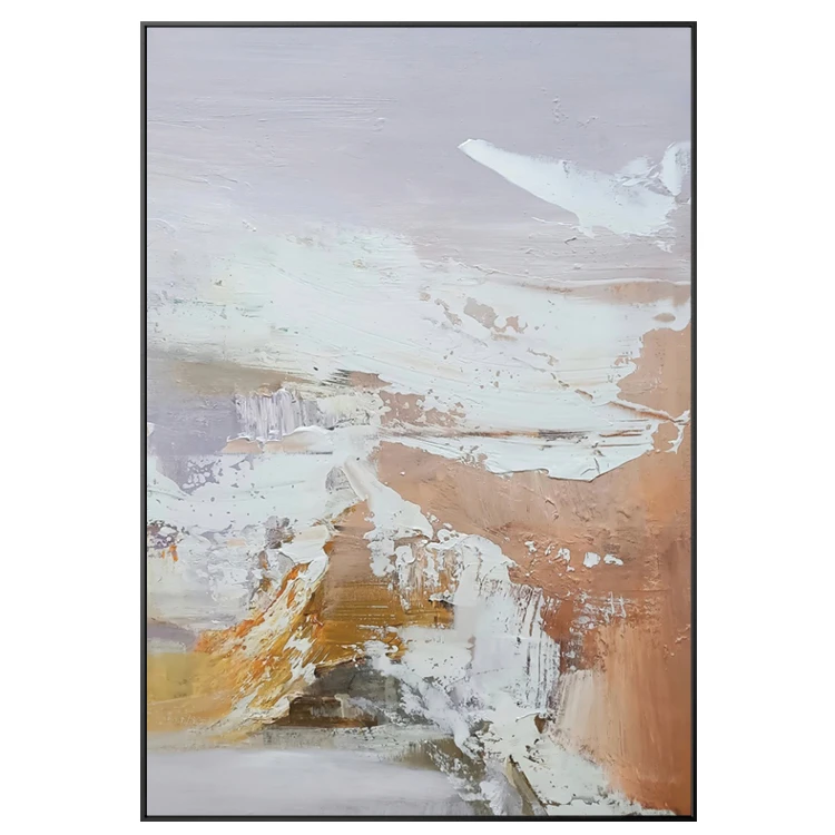 Современное художественное полотно, белая и оранжевая абстрактная печать, постер на холсте, Скандинавская Настенная картина, 20*30 дюймов/50*75 см