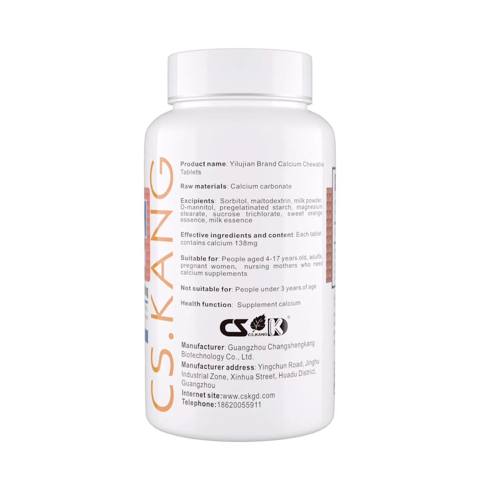 Оптовая цена кальциевые таблетки с индивидуальной этикеткой bottl