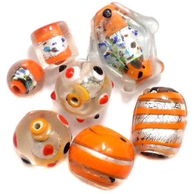 wholesale silver foil winding wire transfer beads murano glass beads for jewelry making