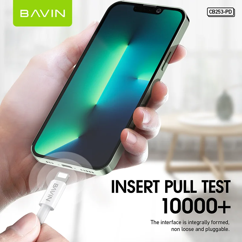 BAVIN  hot selling cell mobile phone usb date cable 1m pd 18w 20w 30w  type c 8 pin fast charing cable for lighting to usb-c