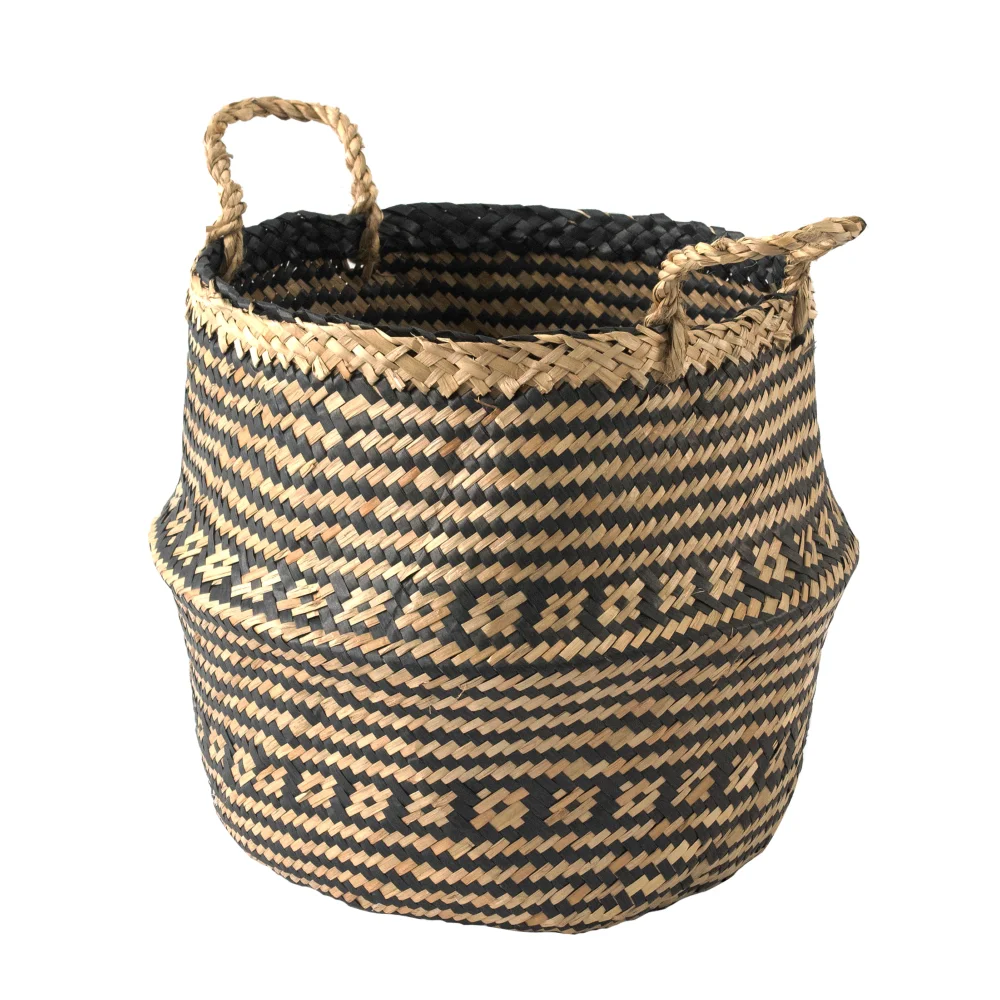 Seagrass Rattan Handmade Belly Basket Planter Storage Basket - High Quality Woven Wicker Belly Toy Laundry Basket from Vietnam