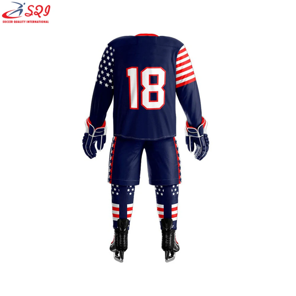 Factory Price Professional Ice Hockey jersey with tackle twill embroidery Ice hockey uniform for teams