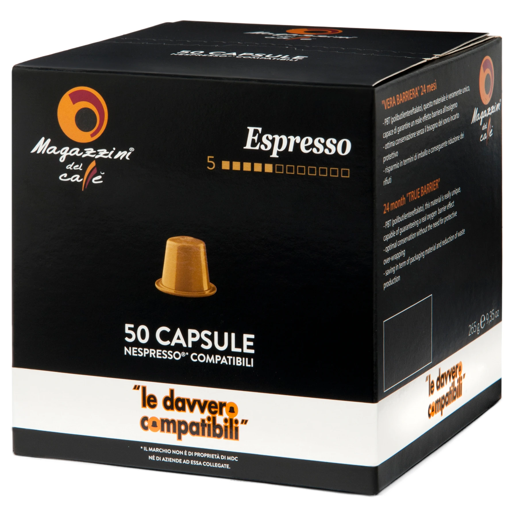 
Italian Espresso Nespresso* compatible coffee capsules- 50 cps box 