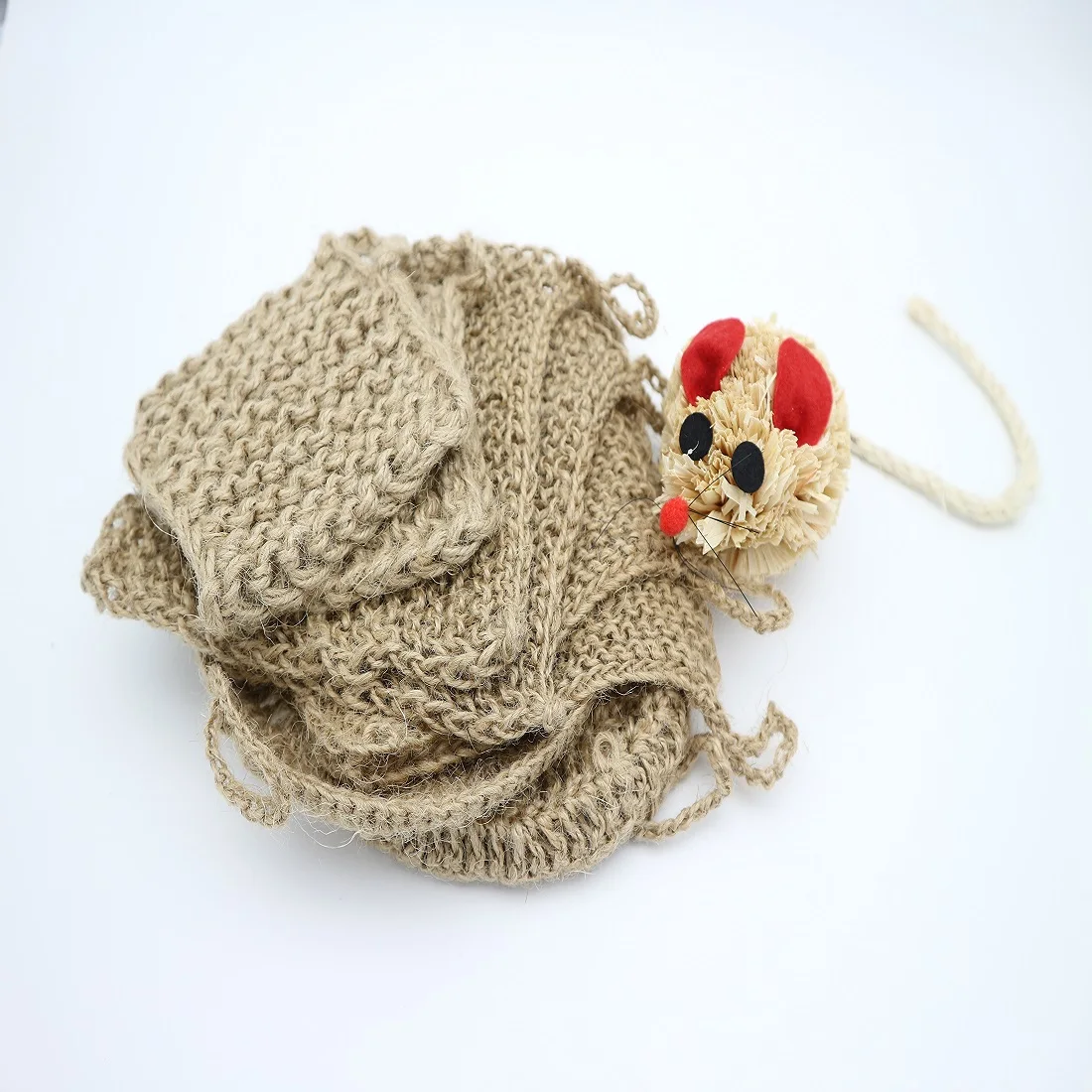 Natural Sisal Net Scrubber to make 100% hand made knitting no use glue coconut shell available