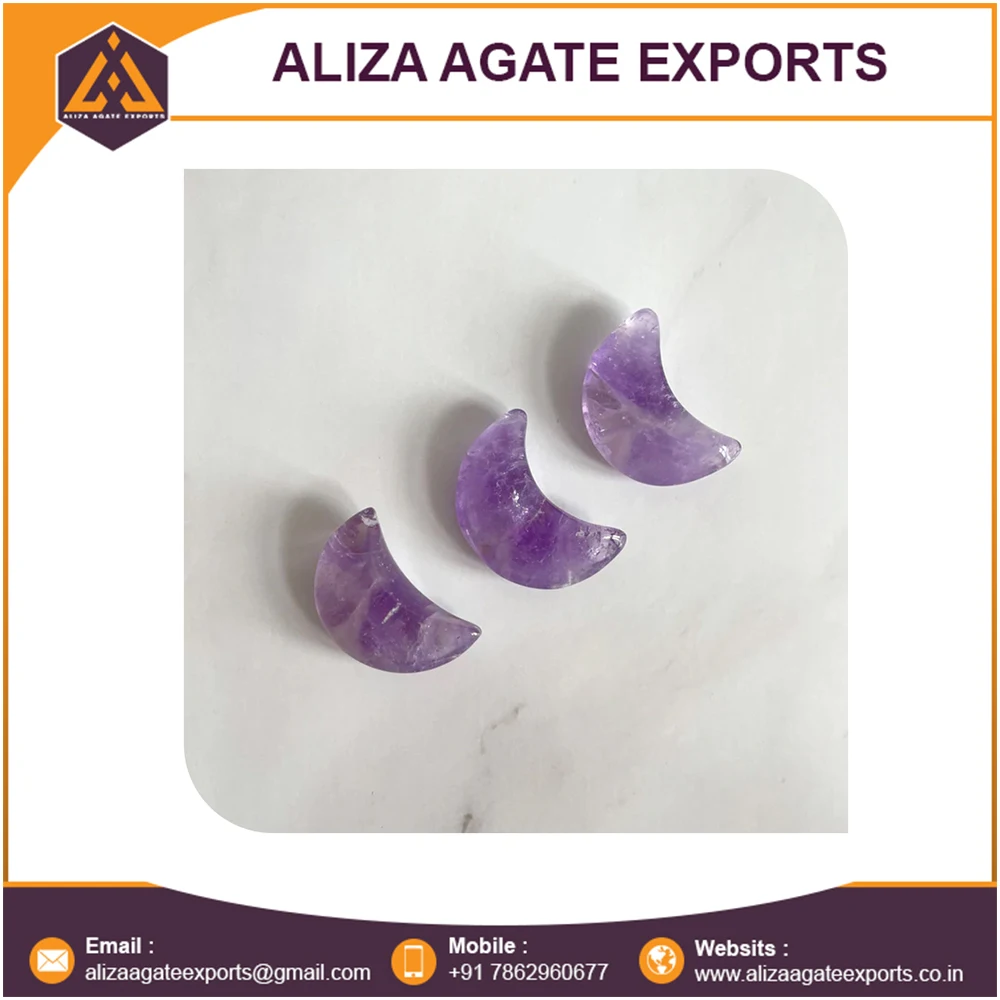 Best Selling Amethyst Crescent Moon For Calming And Peaceful Energy