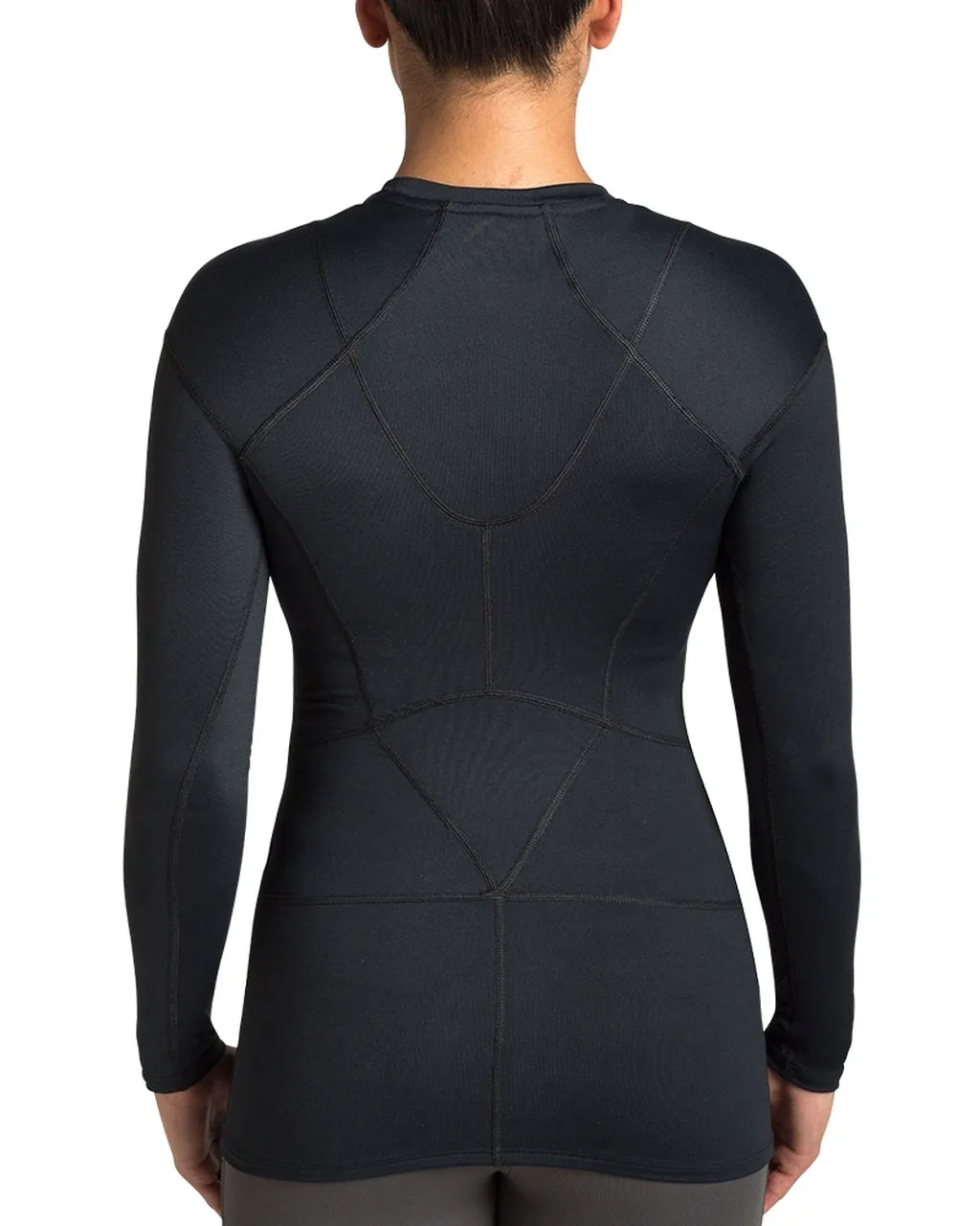 Women long sleeve shoulder support compression shirt custom made basic body fitness support shirts for women comfortable t shirt