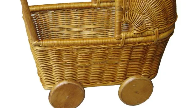 Wicker Baby Carriage Wicker Doll Stroller Wicker Doll Pram Natural Doll Carriage