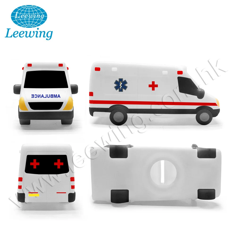 Customized Vinyl Car Shape Coin Bank Money Box Ambulance Car Toys