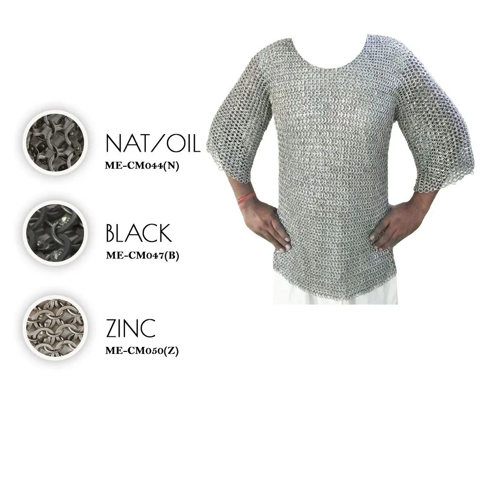 Custom Design riveted solid ring chainmail aluminum haubergeon for movie serial drama play role Largest Manufacture Company