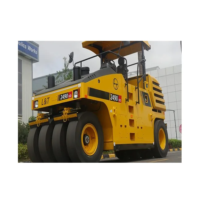 L&T 2490HD 12.5 Ton Pneumatic Road Roller 2490HD Tyre Soil Compactor Excellent Performance for Construction Industries