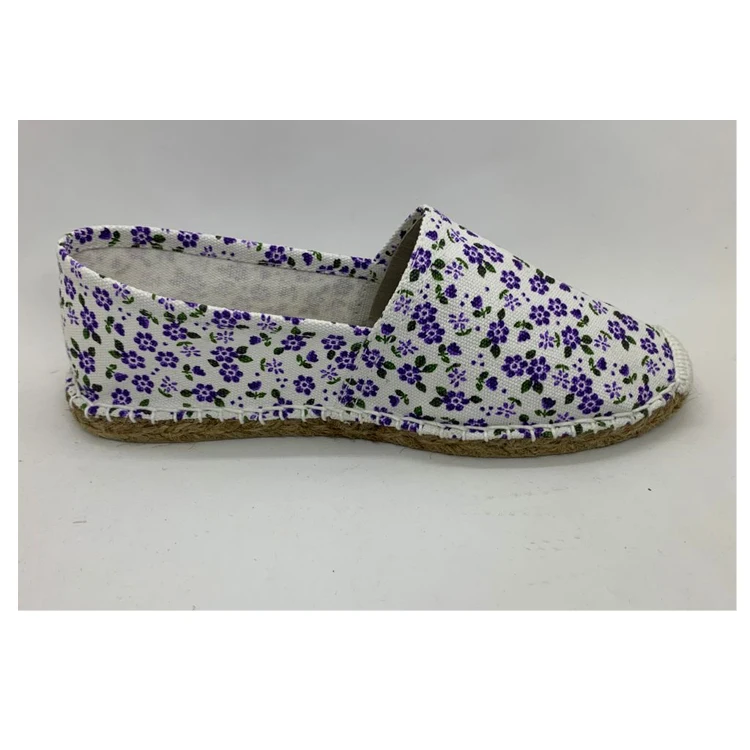 Espadrilles Best Wholesale Deal on Floral Print Solid Color Traditional Espadrilles Flat Shoes