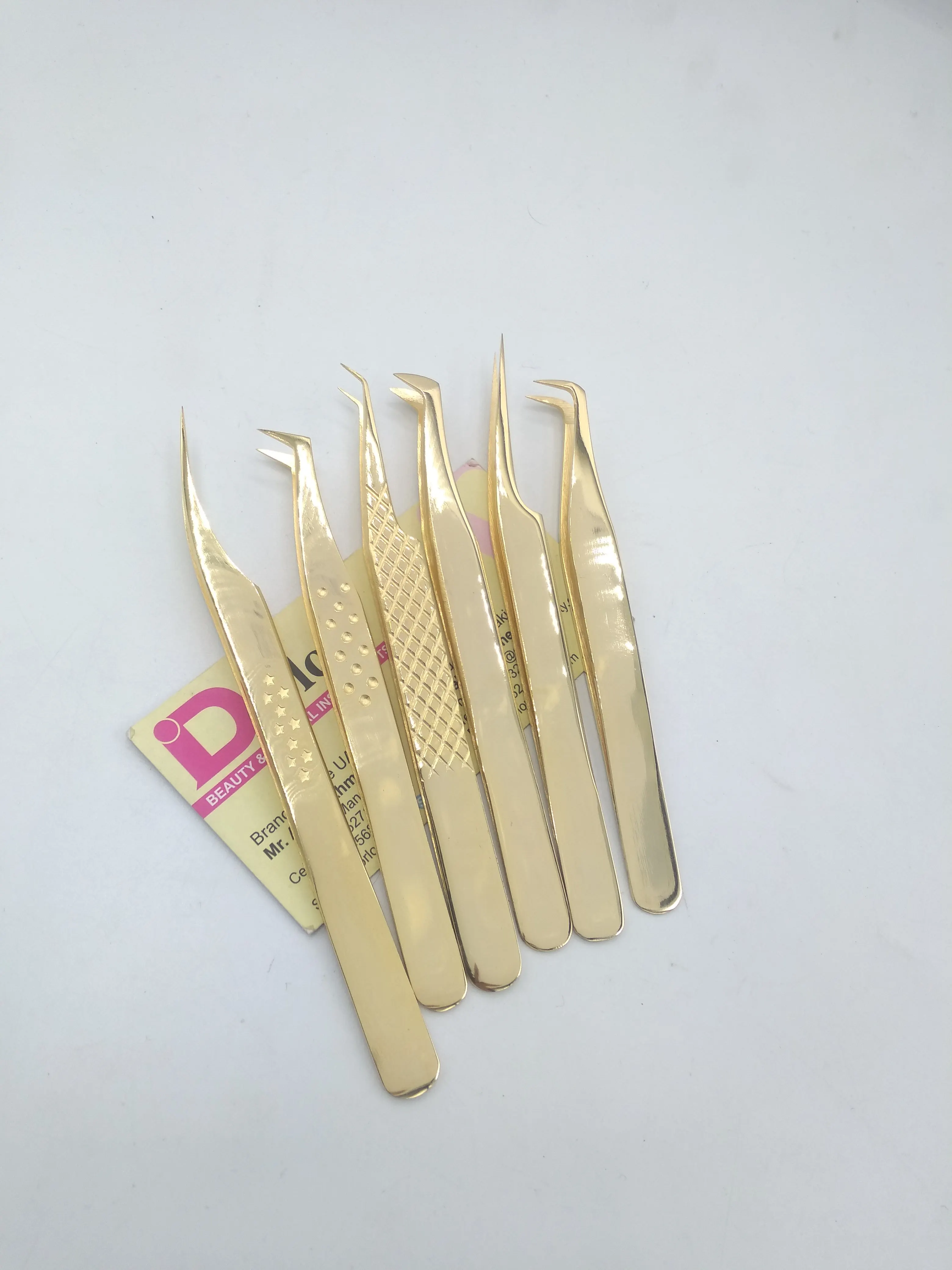 Оптовая продажа позолоченный японский Пинцет для наращивания ресниц