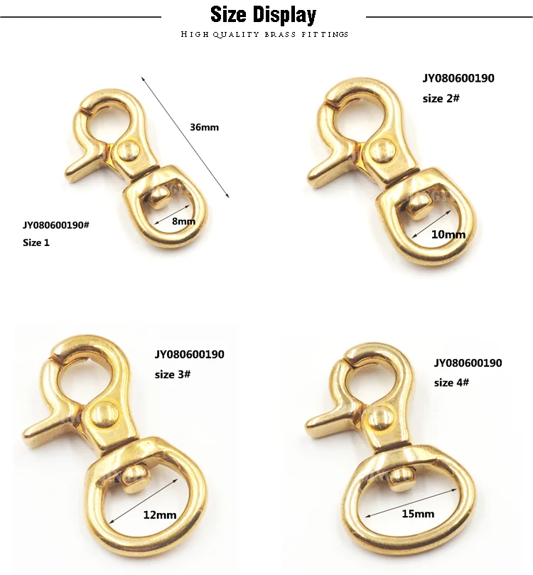 Wholesales Custom Metal Small Push Gate u shape solid brass Snap Hook For Key Chain