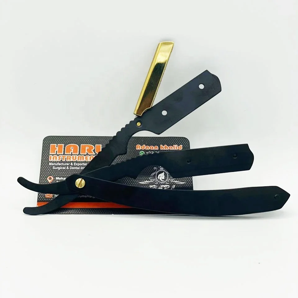 Safety Razors for Men Wet Shaving Products Private Label Single Blade Black And Spine Gold Color Barber Razor