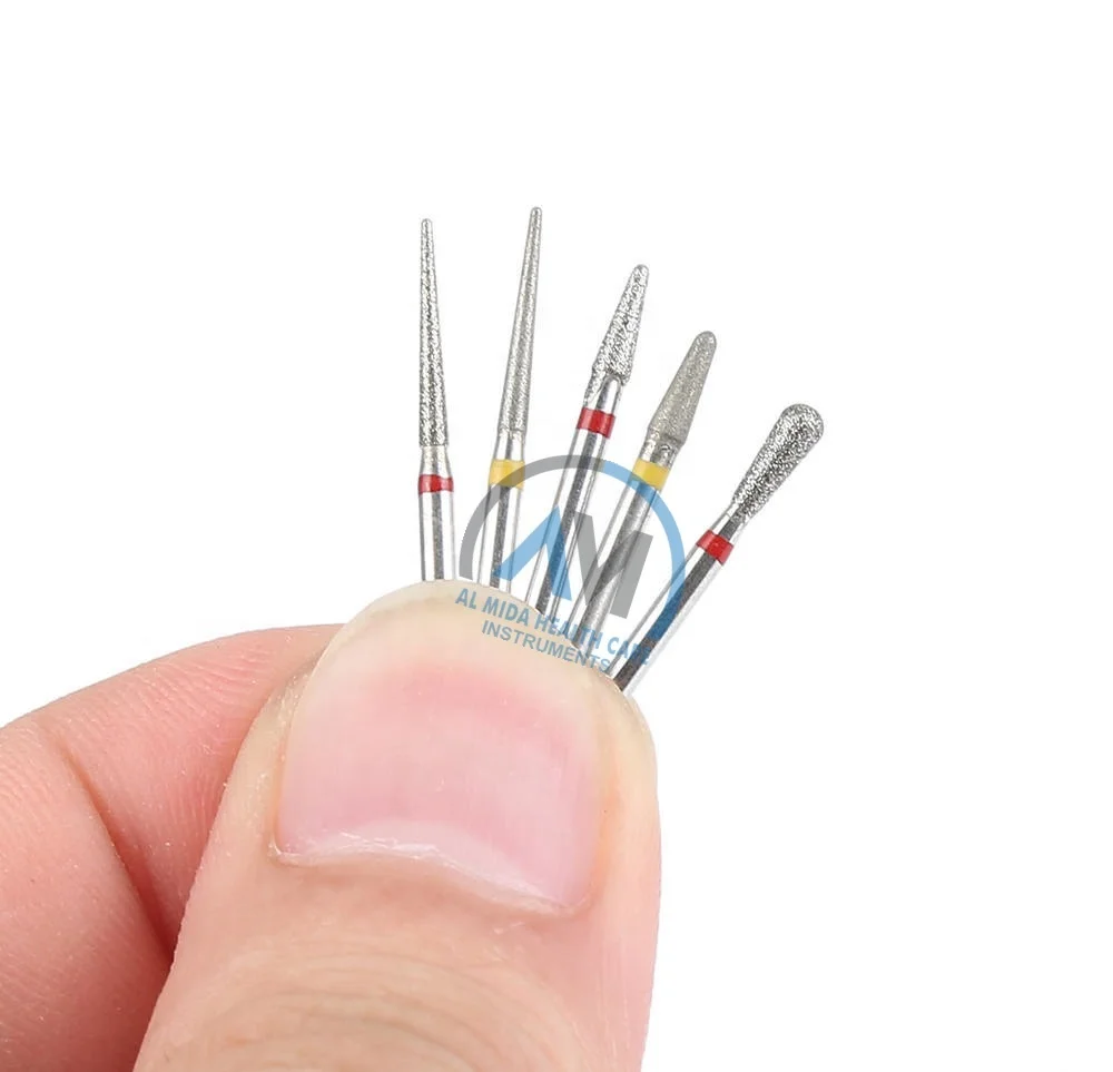 Diamond Bur 1.1mm Diameter Shank Teeth Grinding For Dental High Speed