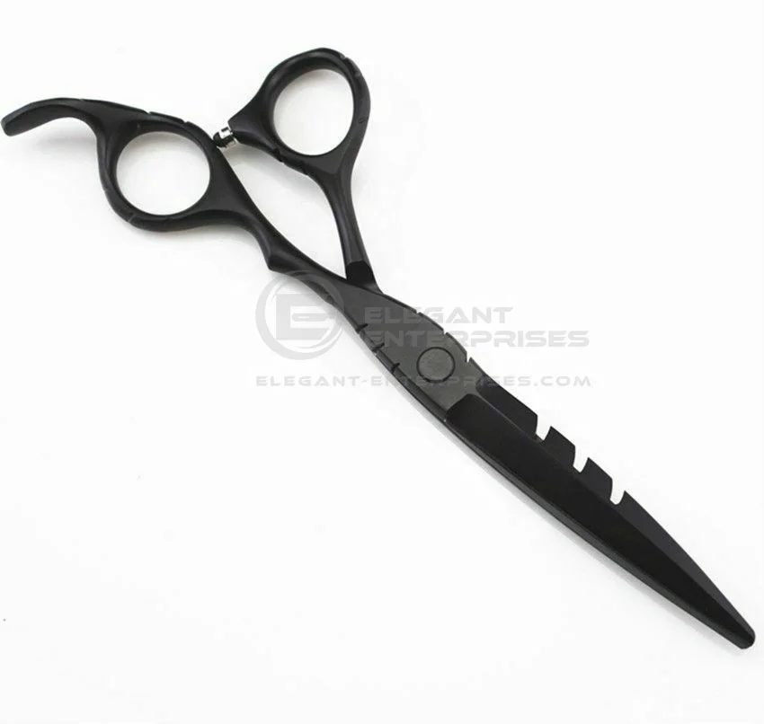 Matte Black Color High Quality Barber Scissor Professional Japanese Steel Thinning Scissor Hair Styling With Custom Brand Name