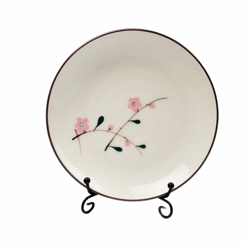Handmade round plate 22cm diameter Porcelain salad plate