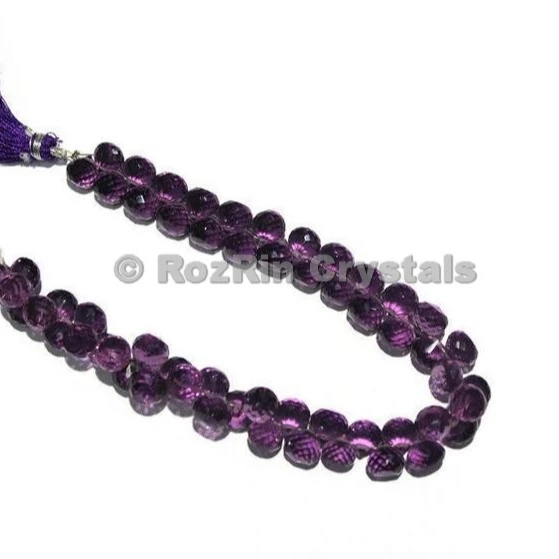 Supplier of Amethyst Quartz Faceted Onion Briolettes Beads | Amethyst Quartz Faceted Onion  Beads