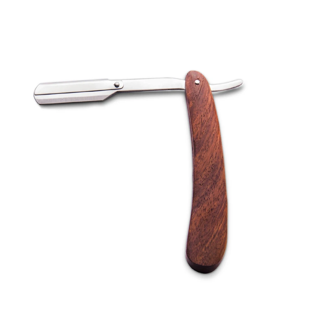 Прямая черная бритва с ручкой в виде зебры/нержавеющая сталь