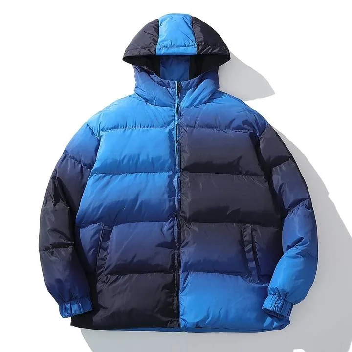 Custom logo with  branded quality soft wind breaker puffer jackets/ purple Blue men quilted padded jacket men
