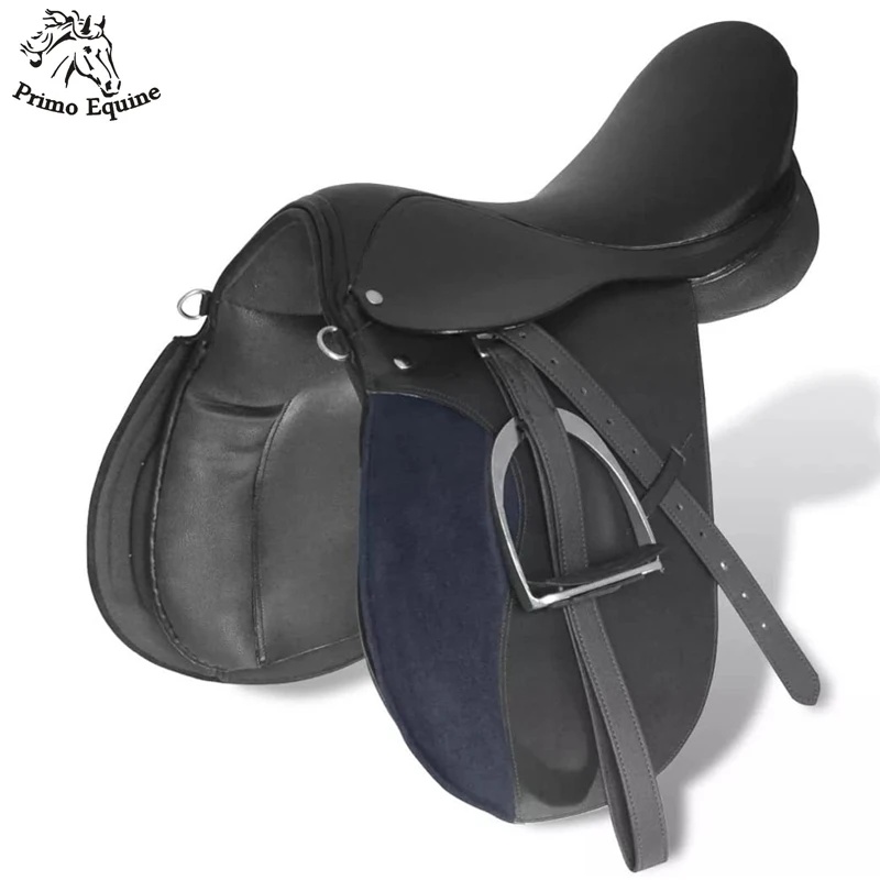 Hot Selling Good Quality Outdoor Horse Riding English Style Leather Made Horse Riding Saddle