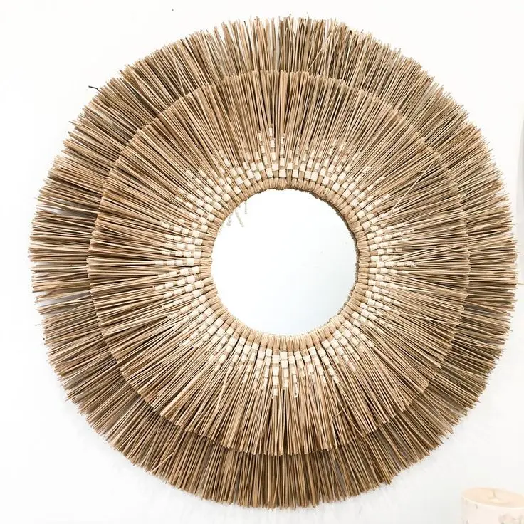Handmade Seagrass Mirror For Home Wall Decorative Modern Design Natural Vintage Made in Vietnam