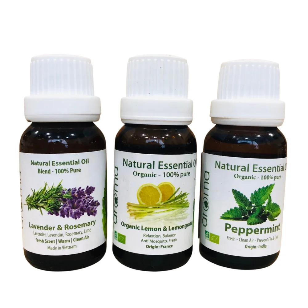 Набор из 3 Эфирных Масел Лаванды, лимона, перечной мяты, новый диффузор, 100% чистое ароматерапия, согревающее массажное масло, расслабляющее декорирование Scentoil
