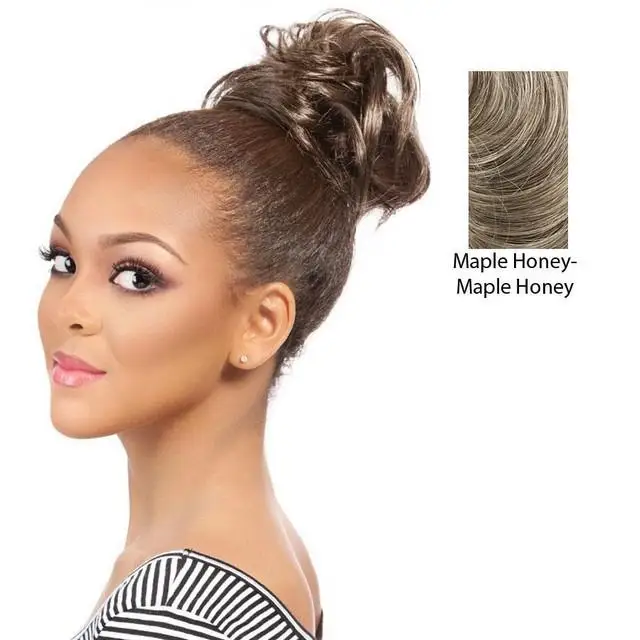 
Synthetic Hair Bun Extensions Chignon Hairpiece Style Instant Volum For Your Up-Do - Ponytail Sweetie Natural Curl,Maple Honey 