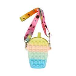 amazon hot sale pop push crossbody bag, fidget toy stress relief purse wallet bag, pop it stationery bag organizer for school