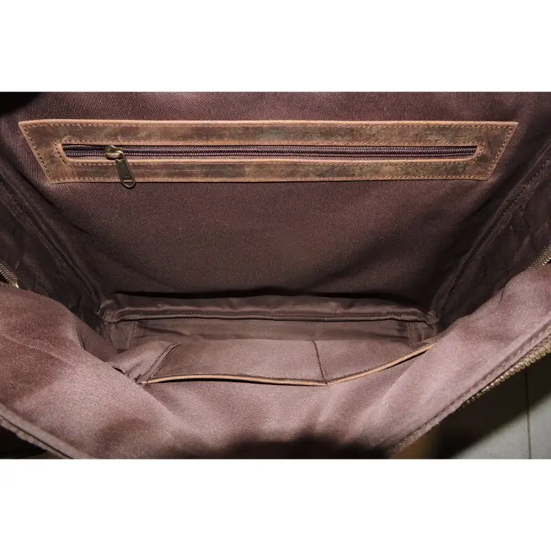 Dual Handle Button Closure Leather Briefcase Cross Body Office Travel Laptop Bag with Shoulder Strap Casual Satchel